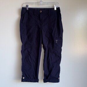 CHICO'S Cargo Utility Cropped Pants Size 00 = US Size 2 Navy Blue